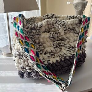 Multicolor Crocheted Tote Bag